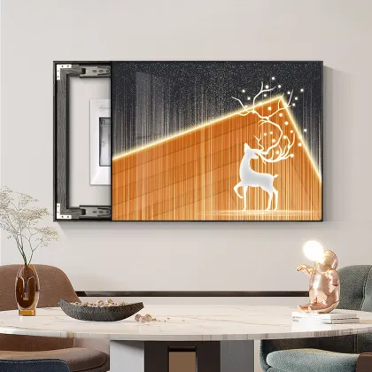 Luxury Golden Deer Print Weak Electricity Box Hanging Painting