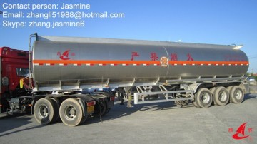aluminum tanker trailer oil petroleum tank trailer with 3 axles
