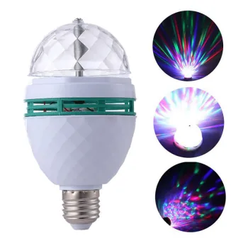 Mini E27 RGB LED Lamp with Auto Rotating Disco Stage Lighting for Bar KTV