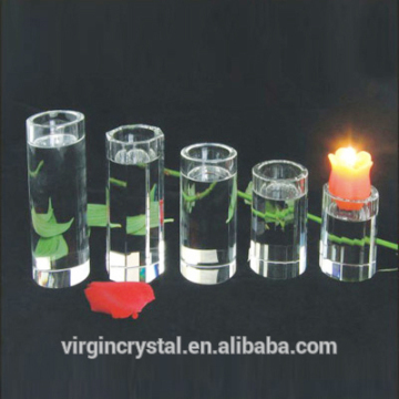 Promotional cylinder shape crystal tea light holder for wedding party favor