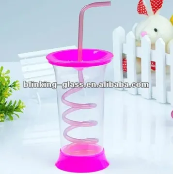 16oz double wall plastic cup with straw- Acrylic material .