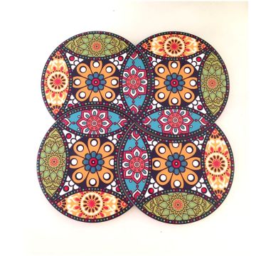 Custom High-Quality Ceramic Coasters with Hot Stamping and Water-Absorbing Insulation
