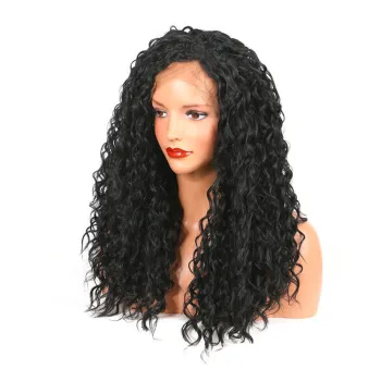 Black Kinky Curly Synthetic Lace Front Wig: Curly Wig Collection