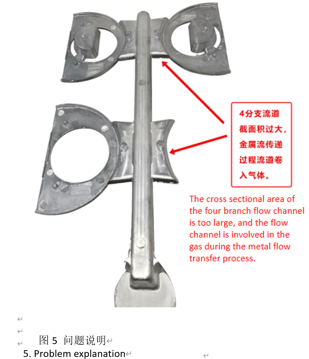Cross-sectional analysis of aluminum die casting showing internal structure and flow channels