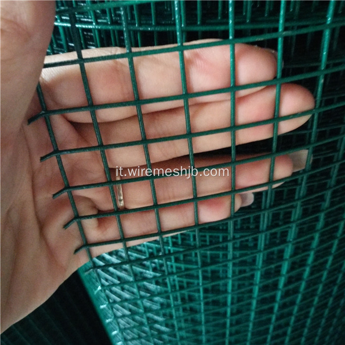 Rotolo di rete metallica saldata con rivestimento in PVC verde