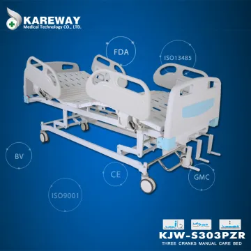 factory suppliers ce approved pu castor hospital bed with three cranks