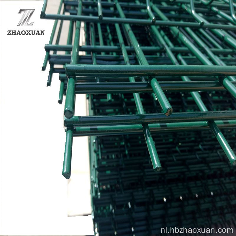 Dubbele draad mesh hek steengrijs pvc gecoat