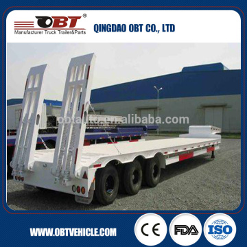 OBT low price Tri Axle Excavetor Transporter traielr/ Low Bed Truck Semi Trailer