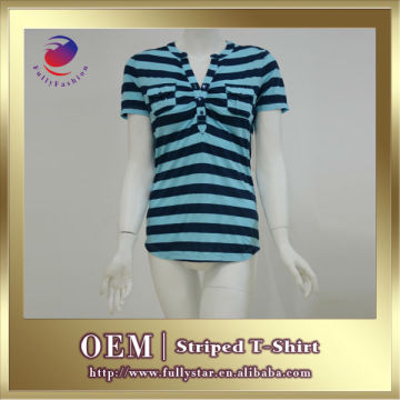 women short sleeve stripe t-shirt