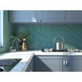 Malachite Green Quadrilateral Kite Shape Glass Mosaic