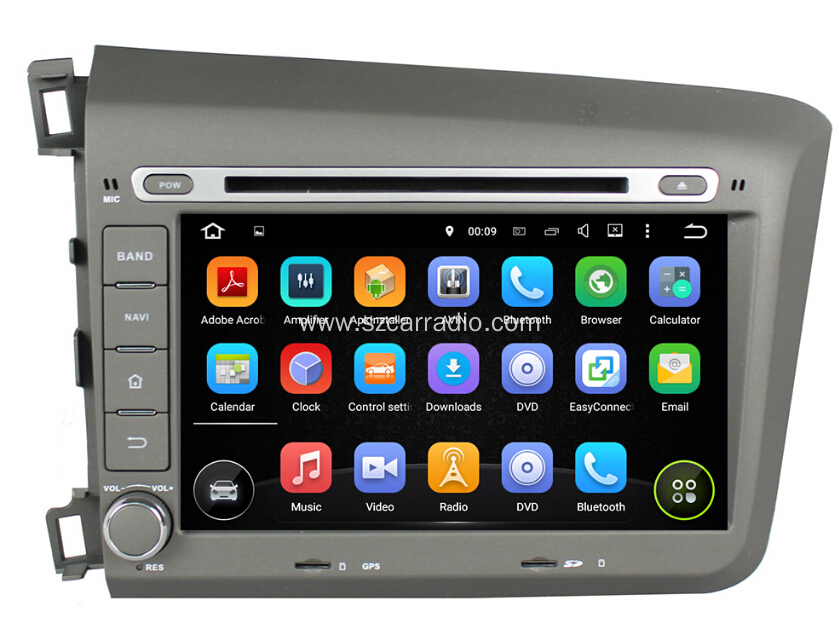 Civic 2012 Car DVD GPS Player For Honda