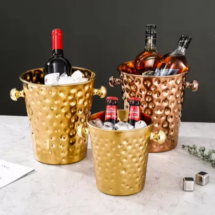 Good Quality Gold-Crafted Ciroc Champagne Cooler: A Modern Stainless Steel Ice Bucket for Stylish Beverage Serving