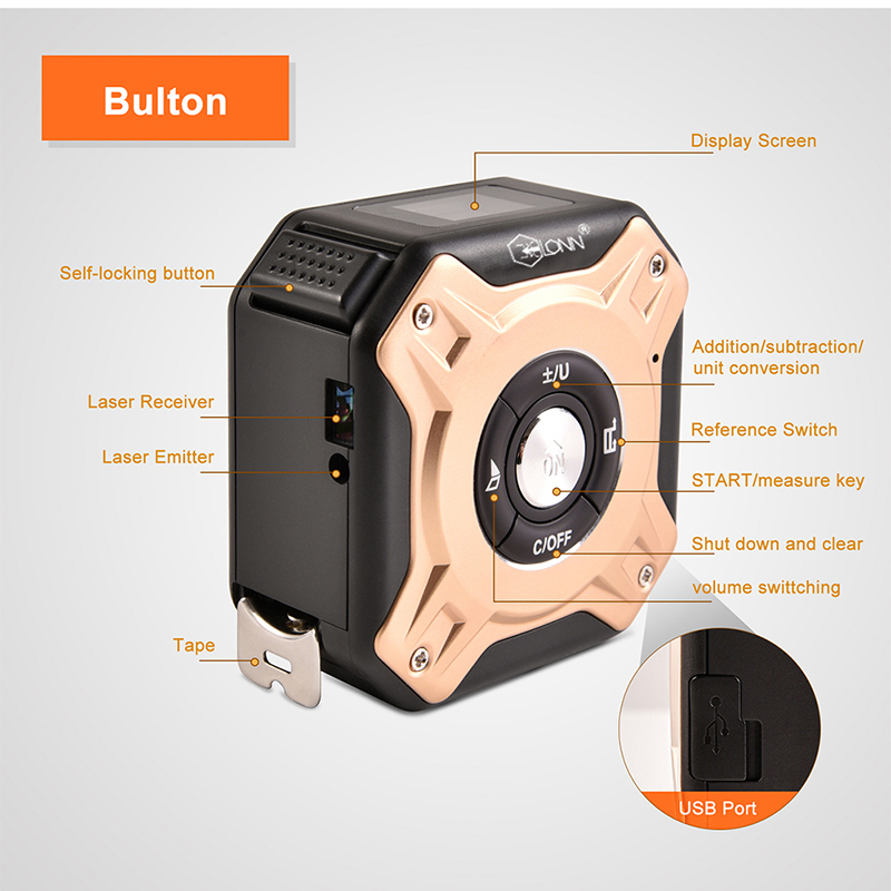 Laser Measure Distance Meter with LCD Digital Display for Measuring Distance Area and Volume