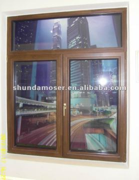 German style solid wooden window, casement, two sashed, one handle-with safety glass