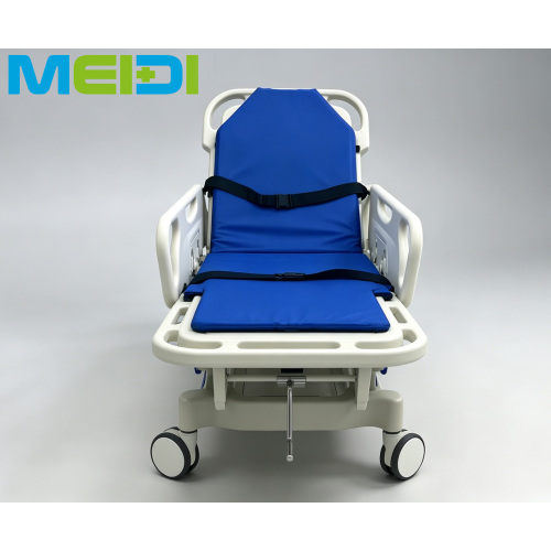 Hydraulic Manual Hospital Bed with ABS Plastic, Medical Emergency Stretcher, Patient Transport Trolley
