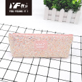 Custom zipper glitter trapezoid polyester pencil case