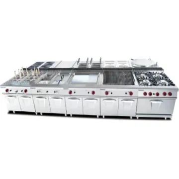 High Efficiency High Quality Commercial Gas Range with 4-Burner Cabinet