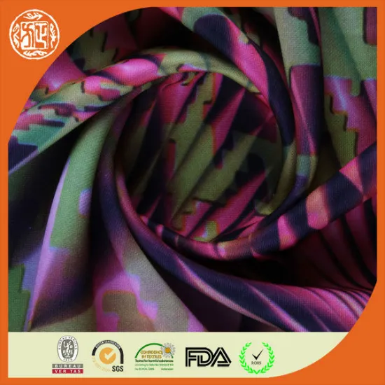Best selling printed scuba knit fabric polyester elastane fabric