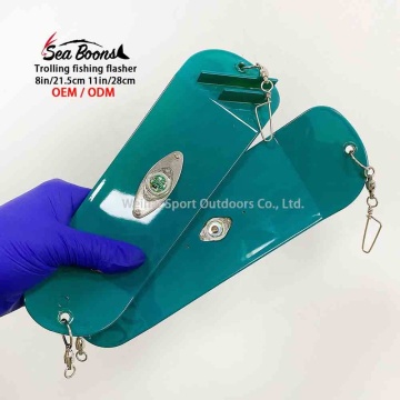 All'ingrosso 8 pollici/21,5 cm e 11 pollici/28 cm lampeggiatori di pesca cromata con luce a LED per la pesca al salmone
