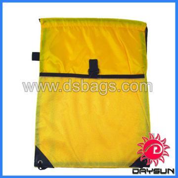 210D polyester drawstring backpack with mesh pocket