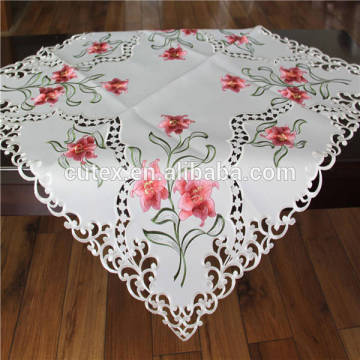 cutwork embroidery flower table cover