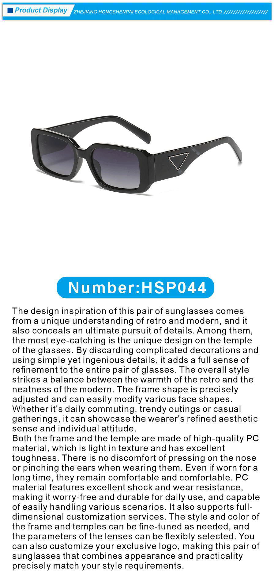 Custom Logo PC Sunglasses