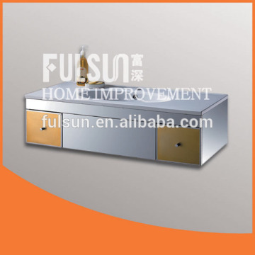 Stainless Steel Bathroom vanity cabinet with thinner edged ceramic basin