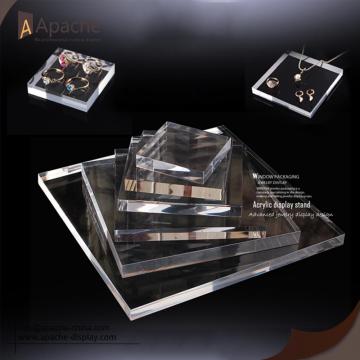 Clear Brushed Black Acrylic Jewelry Counter Display Set