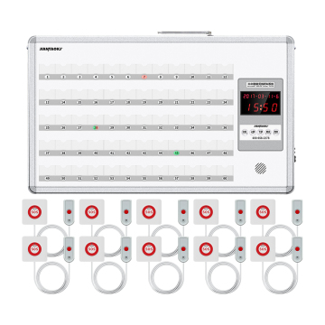 Wireless Calling System for Hospital Clinic Nursing Home: 60 Slots Pager Call Bell Buttons and Panel