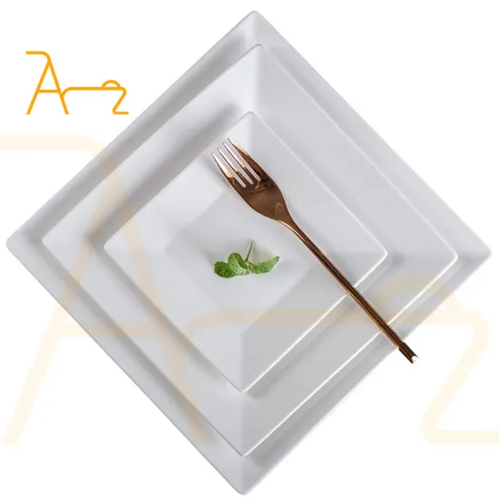 Customizable White Square Porcelain Tableware Set: Unique Nordic Dinner Plates and Ceramic Dishes for Restaurants