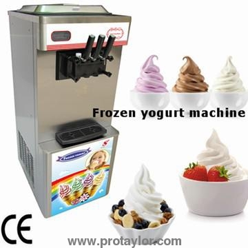 Frozen yogurt machine with wheels