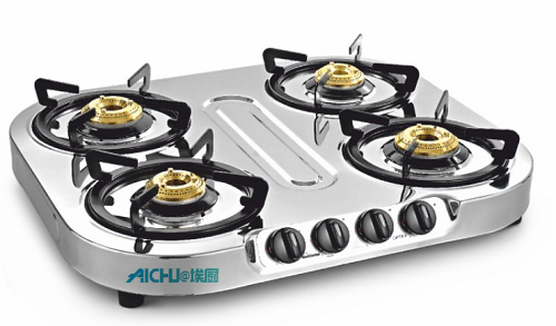 Optra SS Gas Stove 4 Brass Burners