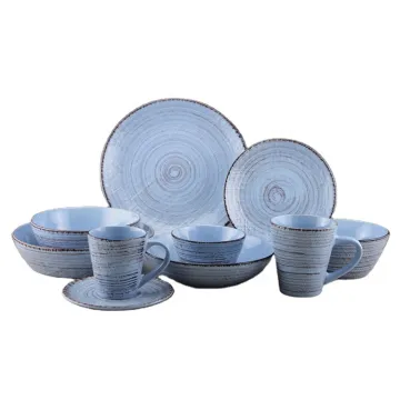 Stoneware Dinner Set With Solid Colors Of 16pcs
