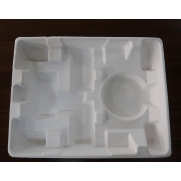 Eco-friendly dry press molded paper pulp tray