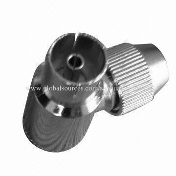 RF connector, right angle PAL female, 10.2mm, metal