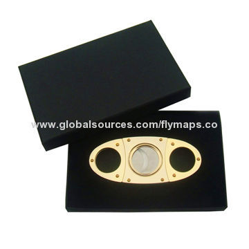 Gold plated stainless steel cigar cutter