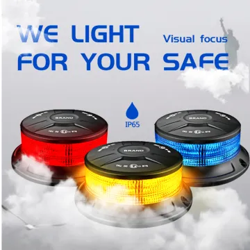 32LED Strobe Light Bar w/ Magnetic Base Rooftop Safety Emergency Flash Warning for Car Truck