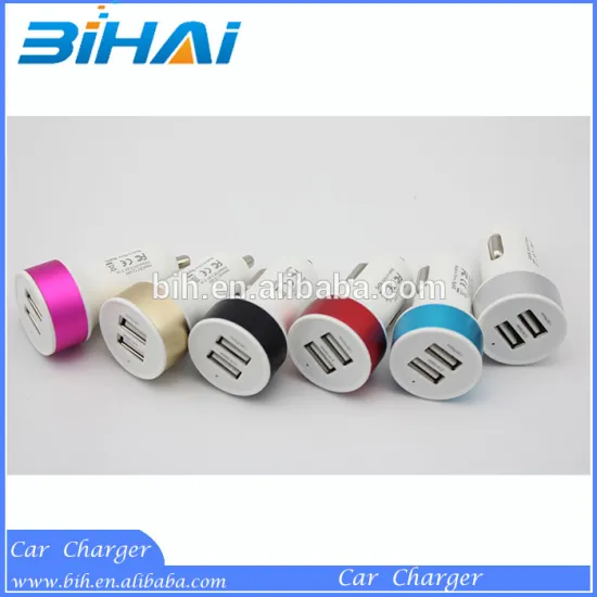Aluminum Screw Pattern Shape Portable Dual usb Car Charger for Mobile Phone