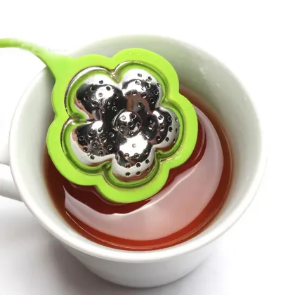Silicone Flower Tea Strainer: Stainless Steel Tea Filter for Loose Leaf Tea