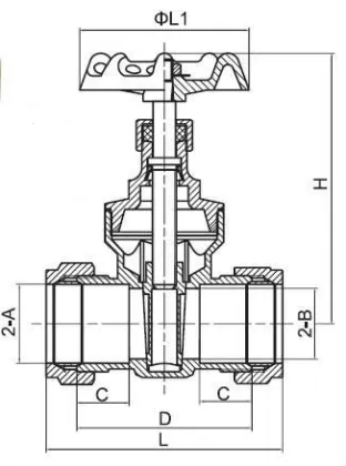 Brass Gate Valve With Compression,Red Hand Wheel