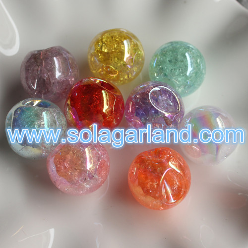 22MM Acrylic Round UV Color Bead Pendants Charms With 4MM Offset Hole