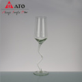 Borossilicate Glass Wavy Stemware Martini