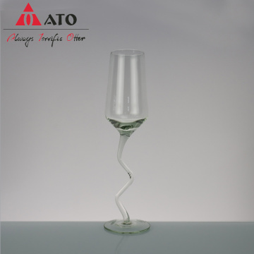 ATO Borosilicate Glass Wavy Stemware Martini Glasses