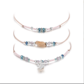 Bracelet Wrap réglable à la main chaîne ficelle tressée perles cheville bijoux cadeaux pour femmes filles