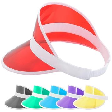 Customizable Logo PVC Sun Visors in Bright Colors for Summer Promotion at Affordable Prices