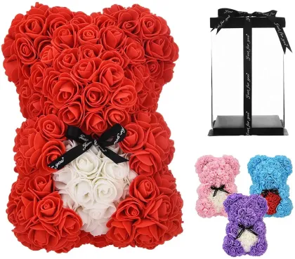  Cheap Cost Artificial Flower Foam Teddy Rose Bear for Father's Day Gifts 