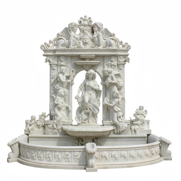 Classic Roman White Marble Fountain