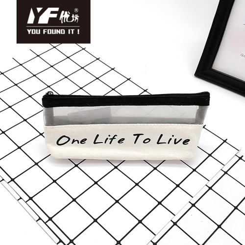 Nylon Mesh Pencil Case Unisex one life to live mesh pencil case Factory