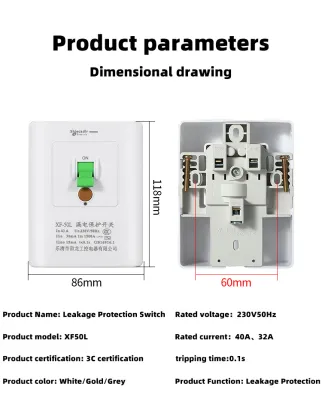 230V 32A Leakage Protector Wall Switch Panel Circuit Breaker