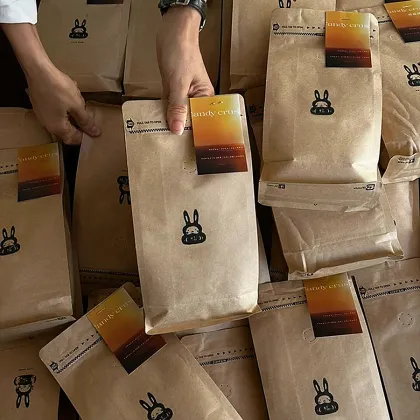 Kraft Coarse Grains Paper Bags with Window and Zipper for Various Food Storage